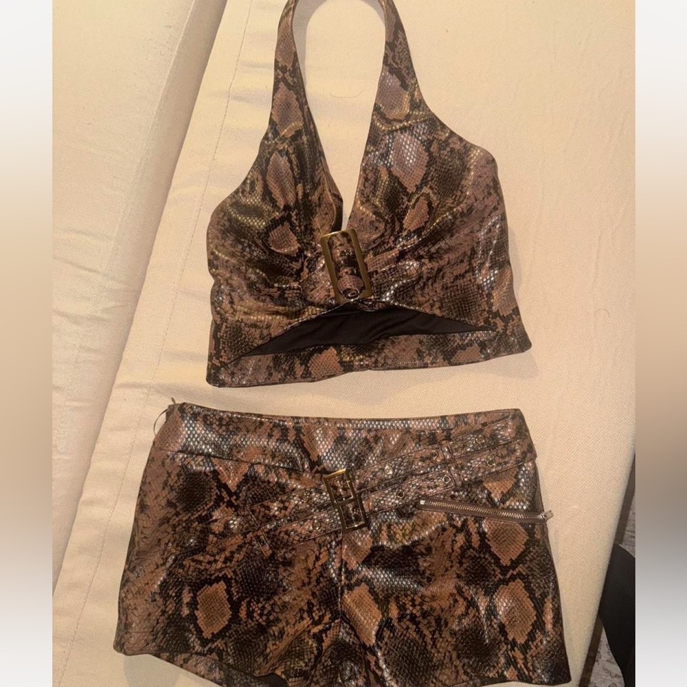 Snake Print Crop Top